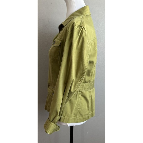 JONES NEW YORK Green Cotton Blend Stretch Button Front jacket blazer Size 6 EUC - Picture 2 of 7